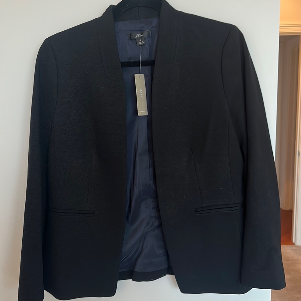J. Crew Black Open-Front Blazer